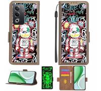 Aroepurt Custodia Comaptibile per Oppo A80 5G Case Custodia Cover Supporto Premium in PU[con Pellicola Protettiva HD con durezza 9H] [Blocco RFID][Effetto Luminoso Scuro] LPT-MXX