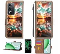 Aroepurt Custodia Comaptibile per Oppo A80 5G Case Custodia Cover Supporto Premium in PU[con Pellicola Protettiva HD con durezza 9H] [Blocco RFID][Effetto Luminoso Scuro] LPT-FJ