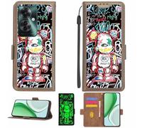 Aroepurt Custodia Comaptibile per Oppo Reno11 F 5G Case Custodia Cover Supporto Premium in PU[con Pellicola Protettiva HD con durezza 9H] [Blocco RFID][Effetto Luminoso Scuro] LPT-MXX