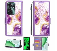 Aroepurt Custodia Comaptibile per Oppo Reno11 F 5G Case Custodia Cover Supporto Premium in PU[con Pellicola Protettiva HD con durezza 9H] [Blocco RFID][Paillettes Dorate + Brillanti] LPT-ZDL