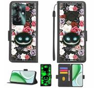 Aroepurt Custodia Comaptibile per Oppo Reno11 F 5G Case Custodia Cover Supporto Premium in PU[con Pellicola Protettiva HD con durezza 9H] [Blocco RFID][Effetto Luminoso Scuro] LPT-LZM