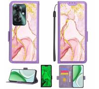 Aroepurt Custodia Comaptibile per Oppo Reno11 F 5G Case Custodia Cover Supporto Premium in PU[con Pellicola Protettiva HD con durezza 9H] [Blocco RFID][Paillettes Dorate + Brillanti] LPT-FDL