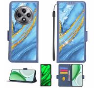 Aroepurt Custodia Comaptibile per Oppo Reno12 FS 4G Case Custodia Cover Supporto Premium in PU[con Pellicola Protettiva HD con durezza 9H] [Blocco RFID][Paillettes Dorate + Brillanti] LPT-LDL