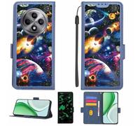 Aroepurt Custodia Comaptibile per Oppo Reno12 FS 4G Case Custodia Cover Supporto Premium in PU[con Pellicola Protettiva HD con durezza 9H] [Blocco RFID][Effetto Luminoso Scuro] LPT-XQ