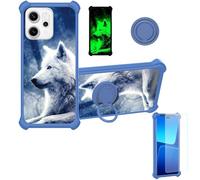 Aroepurt Custodia Comaptibile per Oppo Reno14 FS 5G Case Custodia [ con 9H HD Vetro Temperato] Cover Supporto PC + Silicone YGL-LAN