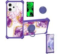 Aroepurt Custodia Comaptibile per Oppo Reno14 FS 5G Case Custodia [ con 9H HD Vetro Temperato] Cover Supporto PC + Silicone JSZ-ZDL