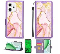 Aroepurt Custodia Comaptibile per Oppo Reno14 FS 5G Case Custodia Cover Supporto Premium in PU[con Pellicola Protettiva HD con durezza 9H] [Blocco RFID][Paillettes Dorate + Brillanti] LPT-FDL