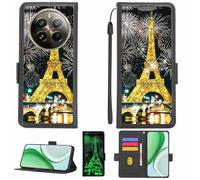 Aroepurt Custodia Comaptibile per Realme 12 PRO+Plus Case Custodia Cover Supporto Premium in PU[con Pellicola Protettiva HD con durezza 9H] [Blocco RFID][Paillettes Dorate + Brillanti] LPT-TT