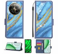 Aroepurt Custodia Comaptibile per Realme 12 PRO+Plus Case Custodia Cover Supporto Premium in PU[con Pellicola Protettiva HD con durezza 9H] [Blocco RFID][Paillettes Dorate + Brillanti] LPT-LDL