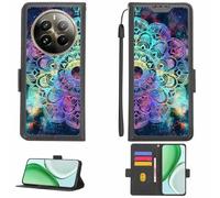 Aroepurt Custodia Comaptibile per Realme 12 PRO+Plus Case Custodia Cover Supporto Premium in PU[con Pellicola Protettiva HD con durezza 9H] [Blocco RFID][Effetto di rifrazione] LPT-HTT