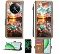 Aroepurt Custodia Comaptibile per Realme 12x 5g Case Custodia Cover Supporto Premium in PU[con Pellicola Protettiva HD con durezza 9H] [Blocco RFID][Effetto Luminoso Scuro] LPT-FJ