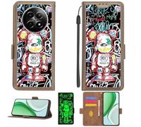 Aroepurt Custodia Comaptibile per Realme 12x 5g Case Custodia Cover Supporto Premium in PU[con Pellicola Protettiva HD con durezza 9H] [Blocco RFID][Effetto Luminoso Scuro] LPT-MXX