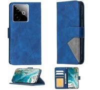 Aroepurt Custodia Comaptibile per Realme GT 7T Case Custodia Cover Supporto Premium in PU [ con 9H HD Vetro Temperato] BF05 Blue