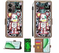 Aroepurt Custodia Comaptibile per Realme P3 5G Case Custodia Cover Supporto Premium in PU[con Pellicola Protettiva HD con durezza 9H] [Blocco RFID][Effetto Luminoso Scuro] LPT-MXX