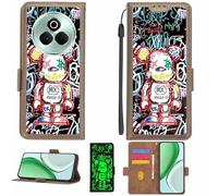 Aroepurt Custodia Comaptibile per Realme P3 PRO 5g Case Custodia Cover Supporto Premium in PU[con Pellicola Protettiva HD con durezza 9H] [Blocco RFID][Effetto Luminoso Scuro] LPT-MXX