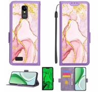 Aroepurt Custodia Comaptibile per SPC Zeus 4G Case Custodia Cover Supporto Premium in PU[con Pellicola Protettiva HD con durezza 9H] [Blocco RFID][Paillettes Dorate + Brillanti] LPT-FDL