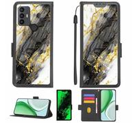 Aroepurt Custodia Comaptibile per TCL 30 Se Case Custodia Cover Supporto Premium in PU[con Pellicola Protettiva HD con durezza 9H] [Blocco RFID][Paillettes Dorate + Brillanti] LPT-HDL