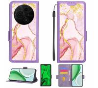 Aroepurt Custodia Comaptibile per TCL 60 Se T517H Case Custodia Cover Supporto Premium in PU[con Pellicola Protettiva HD con durezza 9H] [Blocco RFID][Paillettes Dorate + Brillanti] LPT-FDL