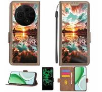 Aroepurt Custodia Comaptibile per TCL 60 Se T517H Case Custodia Cover Supporto Premium in PU[con Pellicola Protettiva HD con durezza 9H] [Blocco RFID][Effetto Luminoso Scuro] LPT-FJ