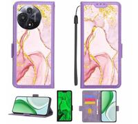 Aroepurt Custodia Comaptibile per TCL 60R 5G T519N T519H Case Custodia Cover Supporto Premium in PU[con Pellicola Protettiva HD con durezza 9H] [Blocco RFID][Paillettes Dorate + Brillanti] LPT-FDL