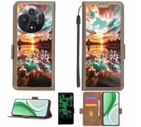 Aroepurt Custodia Comaptibile per TCL 60R 60 R 5G Case Custodia Cover Supporto Premium in PU[con Pellicola Protettiva HD con durezza 9H] [Blocco RFID][Effetto Luminoso Scuro] LPT-FJ