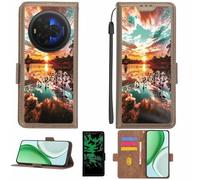 Aroepurt Custodia Comaptibile per TCL NXTPAPER 60 Ultra Case Custodia Cover Supporto Premium in PU[con Pellicola Protettiva HD con durezza 9H] [Blocco RFID][Effetto Luminoso Scuro] LPT-FJ