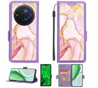 Aroepurt Custodia Comaptibile per TCL NXTPAPER 60 Ultra Case Custodia Cover Supporto Premium in PU[con Pellicola Protettiva HD con durezza 9H] [Blocco RFID][Paillettes Dorate + Brillanti] LPT-FDL