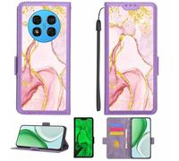 Aroepurt Custodia Comaptibile per Ulefone Note 15 Case Custodia Cover Supporto Premium in PU[con Pellicola Protettiva HD con durezza 9H] [Blocco RFID][Paillettes Dorate + Brillanti] LPT-FDL