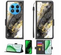 Aroepurt Custodia Comaptibile per Ulefone Note 15 Case Custodia Cover Supporto Premium in PU[con Pellicola Protettiva HD con durezza 9H] [Blocco RFID][Paillettes Dorate + Brillanti] LPT-HDL