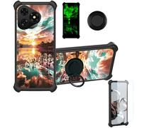 Aroepurt Custodia Comaptibile per Ulefone Note 19 PRO Case Custodia [ con 9H HD Vetro Temperato] Cover Supporto PC + Silicone YGH-FJ