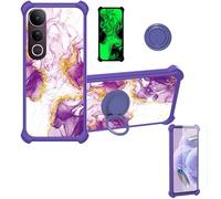 Aroepurt Custodia Comaptibile per Vivo V50 Lite 5G Case Custodia [ con 9H HD Vetro Temperato] Cover Supporto PC + Silicone JSZ-ZDL
