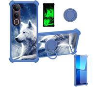 Aroepurt Custodia Comaptibile per Vivo V50 Lite 5G Case Custodia [ con 9H HD Vetro Temperato] Cover Supporto PC + Silicone YGL-LAN
