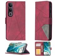 Aroepurt Custodia Comaptibile per Vivo V50 Lite 5G Case Custodia Cover Supporto Premium in PU [ con 9H HD Vetro Temperato] BF05 Red
