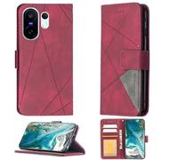 Aroepurt Custodia Comaptibile per Vivo X200 Fe V2505 V2503 Case Custodia Cover Supporto Premium in PU [ con 9H HD Vetro Temperato] BF05 Red