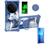 Aroepurt Custodia Comaptibile per Vivo X200 Ultra V2454Da V2454A Case Custodia [ con 9H HD Vetro Temperato] Cover Supporto PC + Silicone YGL-LAN
