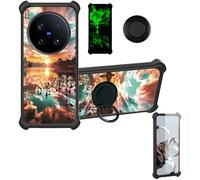 Aroepurt Custodia Comaptibile per Vivo X200 Ultra V2454Da V2454A Case Custodia [ con 9H HD Vetro Temperato] Cover Supporto PC + Silicone YGH-FJ