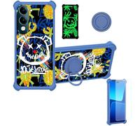 Aroepurt Custodia Comaptibile per Vivo Y04E Case Custodia [ con 9H HD Vetro Temperato] Cover Supporto PC + Silicone JSL-TYX