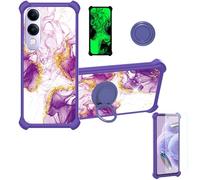 Aroepurt Custodia Comaptibile per Vivo Y04S Case Custodia [ con 9H HD Vetro Temperato] Cover Supporto PC + Silicone JSZ-ZDL