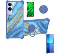 Aroepurt Custodia Comaptibile per Vivo Y04S Case Custodia [ con 9H HD Vetro Temperato] Cover Supporto PC + Silicone JSL-LDL