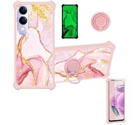 Aroepurt Custodia Comaptibile per Vivo Y04S Case Custodia [ con 9H HD Vetro Temperato] Cover Supporto PC + Silicone JSF-FDL