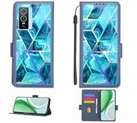 Aroepurt Custodia Comaptibile per Vivo Y76 5G Case Custodia Cover Supporto Premium in PU[con Pellicola Protettiva HD con durezza 9H] [Blocco RFID][Effetto di rifrazione] LPT-LS