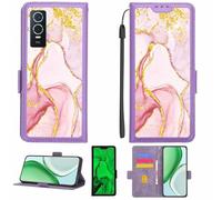 Aroepurt Custodia Comaptibile per Vivo Y76s 5g 2021 Case Custodia Cover Supporto Premium in PU[con Pellicola Protettiva HD con durezza 9H] [Blocco RFID][Paillettes Dorate + Brillanti] LPT-FDL