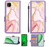 Aroepurt Custodia Comaptibile per Xiaomi Redmi 9 Activ Case Custodia Cover Supporto Premium in PU[con Pellicola Protettiva HD con durezza 9H] [Blocco RFID][Paillettes Dorate + Brillanti] LPT-FDL