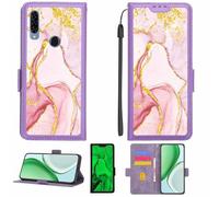 Aroepurt Custodia Comaptibile per Yezz Art 1 PRO Case Custodia Cover Supporto Premium in PU[con Pellicola Protettiva HD con durezza 9H] [Blocco RFID][Paillettes Dorate + Brillanti] LPT-FDL