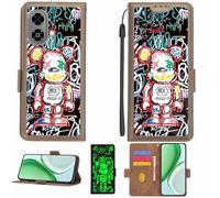 Aroepurt Custodia Comaptibile per ZTE Blade A35e Case Custodia Cover Supporto Premium in PU[con Pellicola Protettiva HD con durezza 9H] [Blocco RFID][Effetto Luminoso Scuro] LPT-MXX