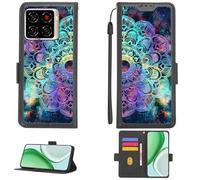 Aroepurt Custodia Comaptibile per Zte Blade A56 Case Custodia Cover Supporto Premium in PU[con Pellicola Protettiva HD con durezza 9H] [Blocco RFID][Effetto di rifrazione] LPT-HTT