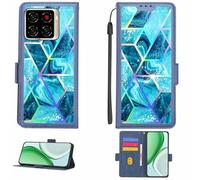 Aroepurt Custodia Comaptibile per Zte Blade A56 Case Custodia Cover Supporto Premium in PU[con Pellicola Protettiva HD con durezza 9H] [Blocco RFID][Effetto di rifrazione] LPT-LS