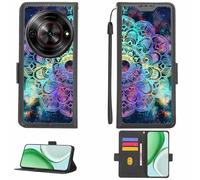 Aroepurt Custodia Comaptibile per ZTE Blade A75 5G Z2357N Case Custodia Cover Supporto Premium in PU[con Pellicola Protettiva HD con durezza 9H] [Blocco RFID][Effetto di rifrazione] LPT-HTT