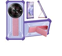 Aroepurt Custodia Comaptibile per ZTE Blade A75 5G Z2357N Coque Custodia Case Ibrida [con Protezione dello Schermo in Vetro temperato] [Supporto Magnetico Pieghevole] Viola
