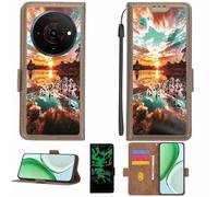 Aroepurt Custodia Comaptibile per Zte Blade A76 5G Case Custodia Cover Supporto Premium in PU[con Pellicola Protettiva HD con durezza 9H] [Blocco RFID][Effetto Luminoso Scuro] LPT-FJ